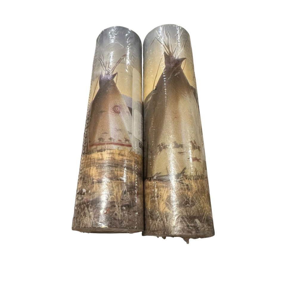 Jim Hautman Artist "Lakota Village" Wallpaper Border 6" Native American Lot of 2